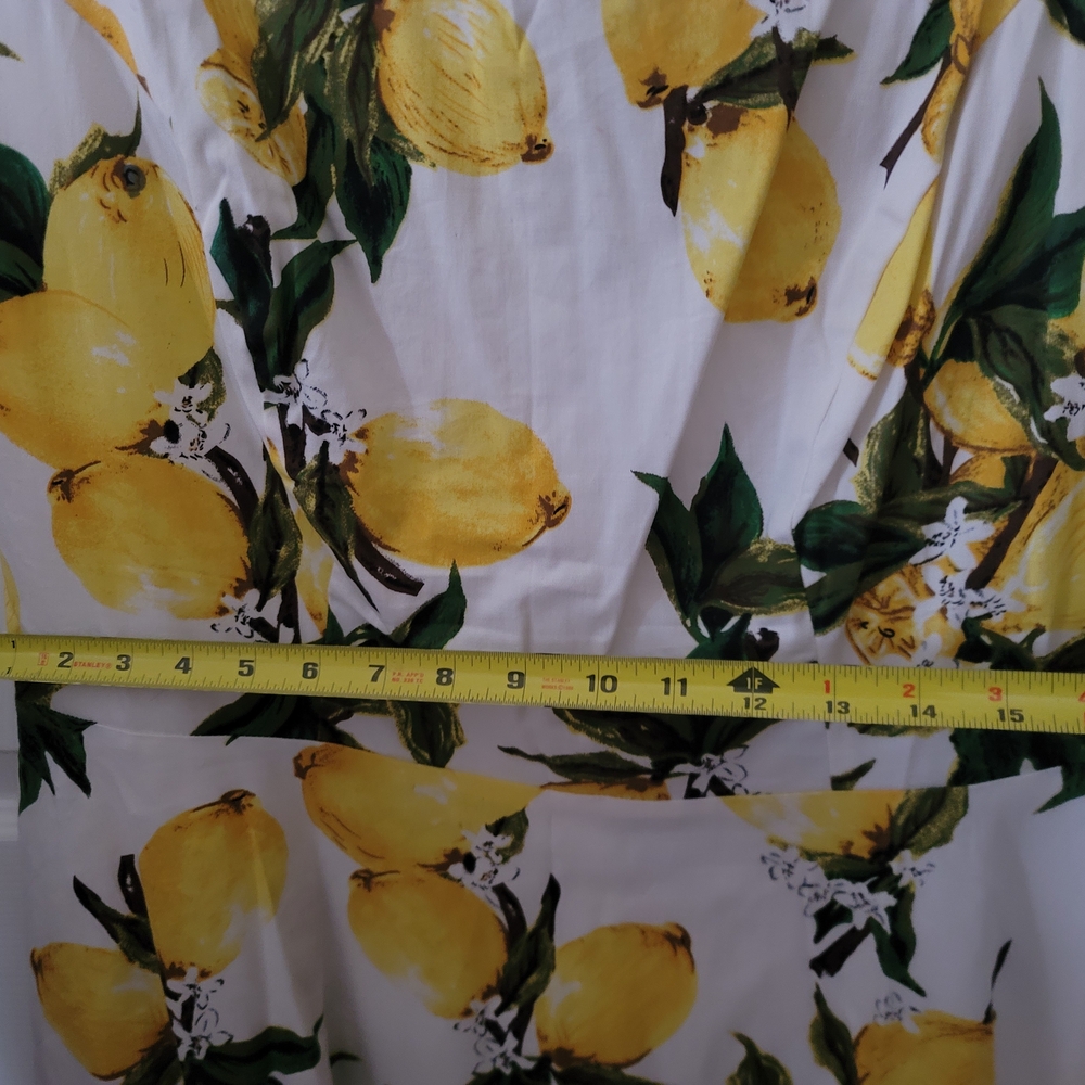 1950s Rockabilly Inspired Plus Size Dress with Vibrant Lemon Print - Picture 5 of 6